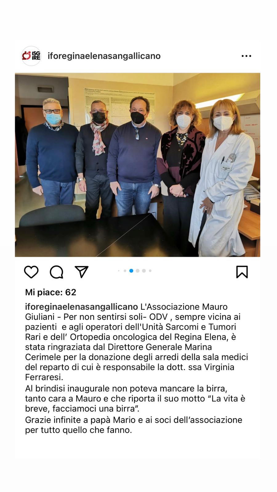 Arredi sala medici IFO-IRE di Roma
